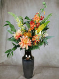 Artificial Flower Bouquet with Orange and Yellow Tones by Evergreen Flowers Ireland